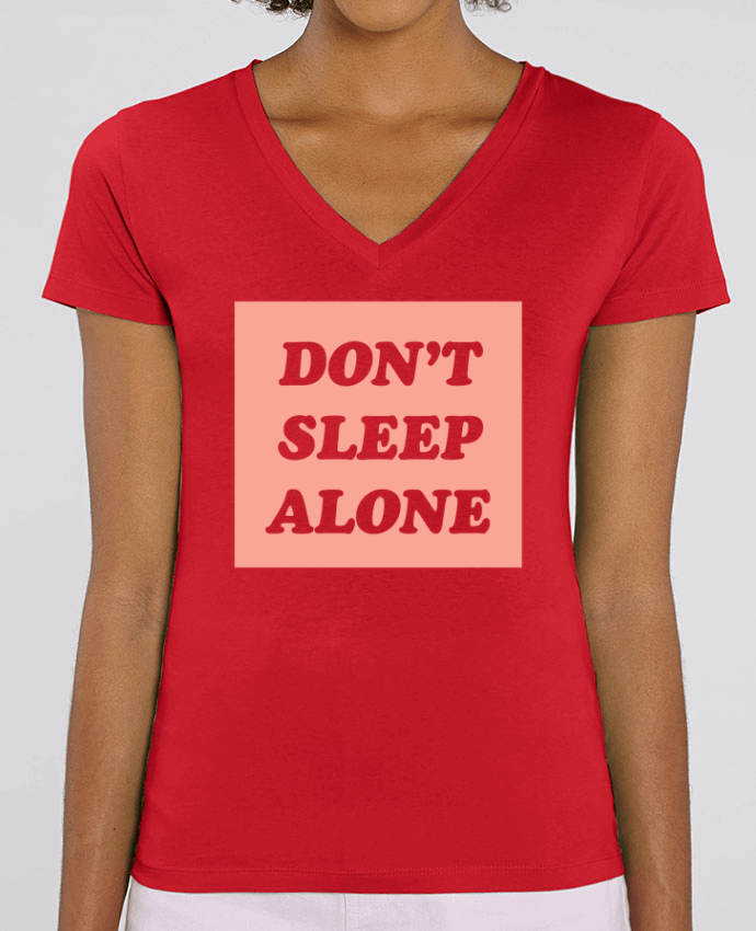 Women V-Neck T-shirt Stella Evoker Don't sleep alone Par  tunetoo