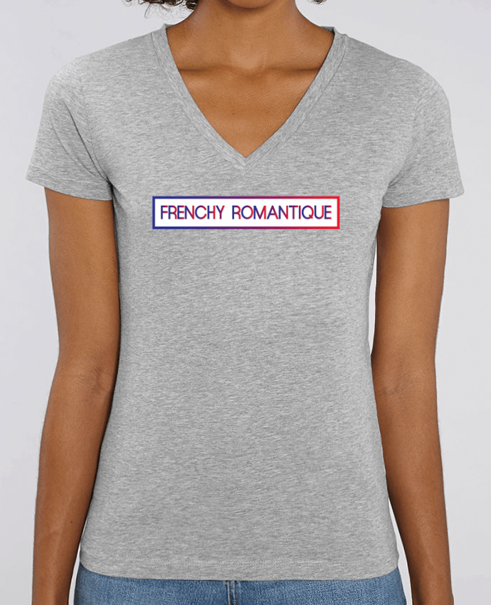 Camiseta Mujer Cuello V Stella EVOKER Frenchy romantique Par  tunetoo