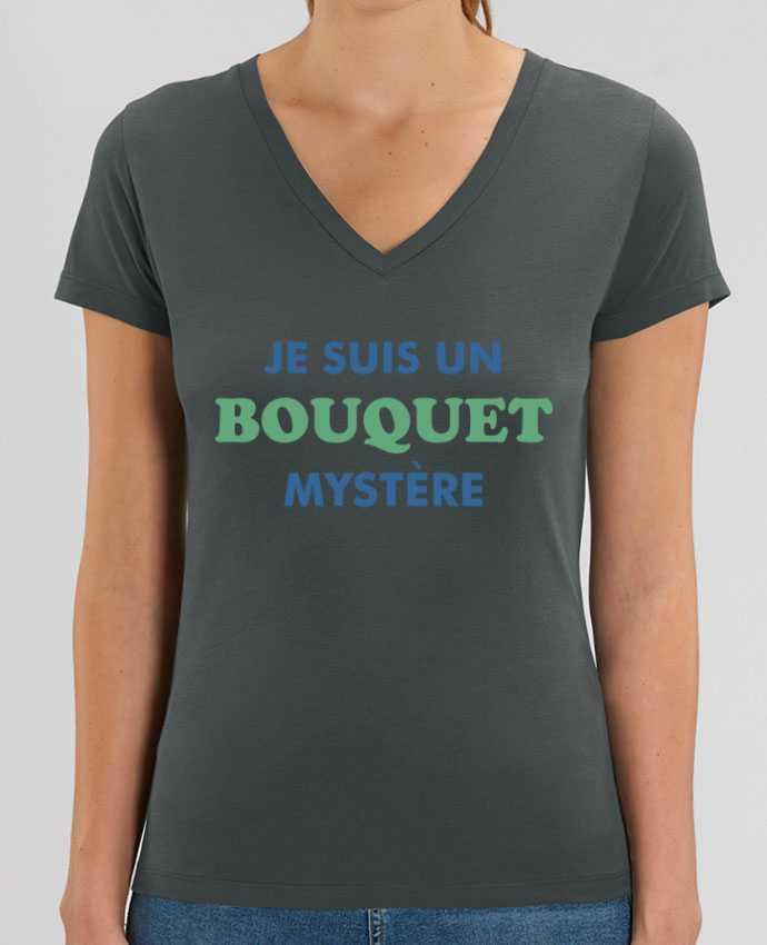 Camiseta Mujer Cuello V Stella EVOKER Je suis un bouquet mystère Par  tunetoo