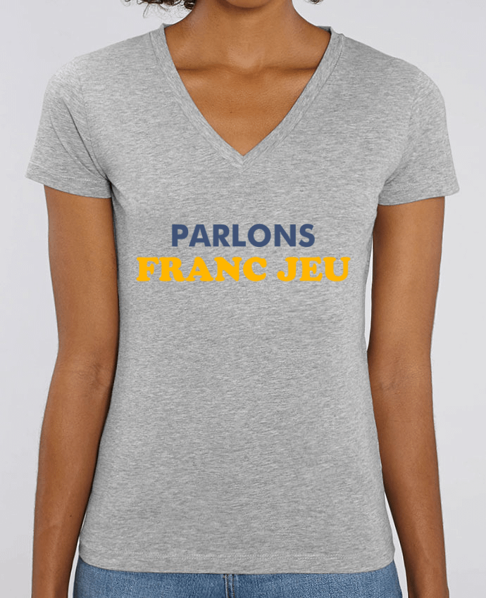 Women V-Neck T-shirt Stella Evoker Parlons franc jeu Par  tunetoo