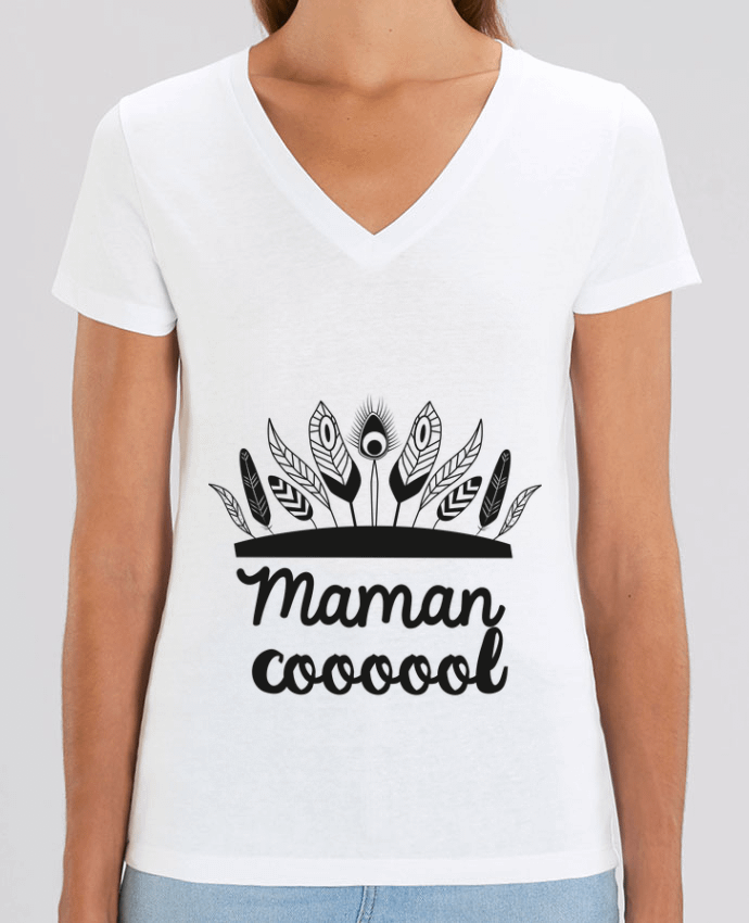 Tee Shirt Femme Col V Stella EVOKER Maman Cool Par  IDÉ'IN