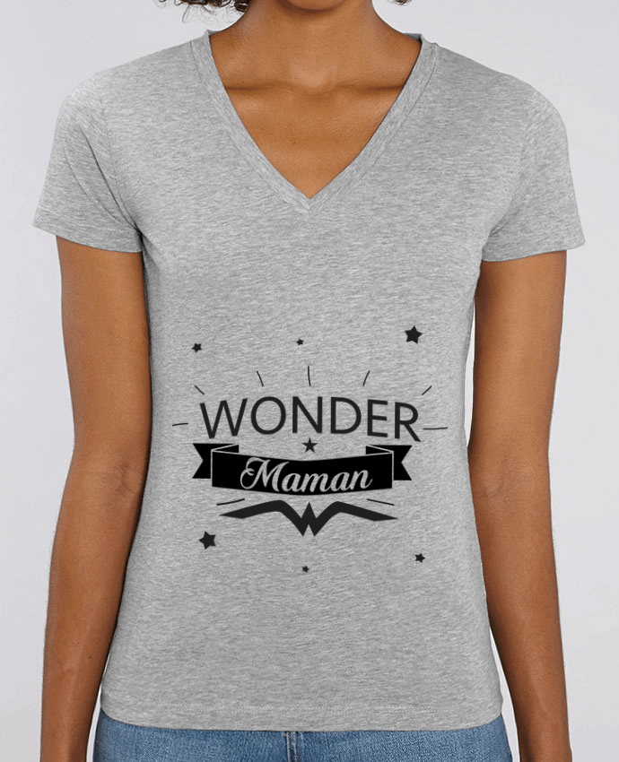 Women V-Neck T-shirt Stella Evoker Wonder Maman Par  IDÉ'IN