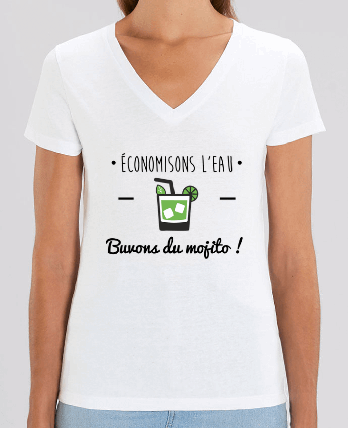 Tee-shirt femme Économisons l'eau, buvons du mojito ! Humour , alcool , citations Par  Benichan