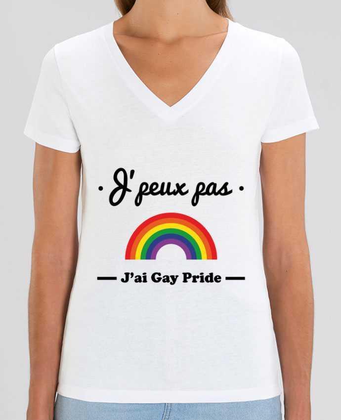 Women V-Neck T-shirt Stella Evoker J'peux pas j'ai gay-pride , gay, lesbienne Par  Benichan