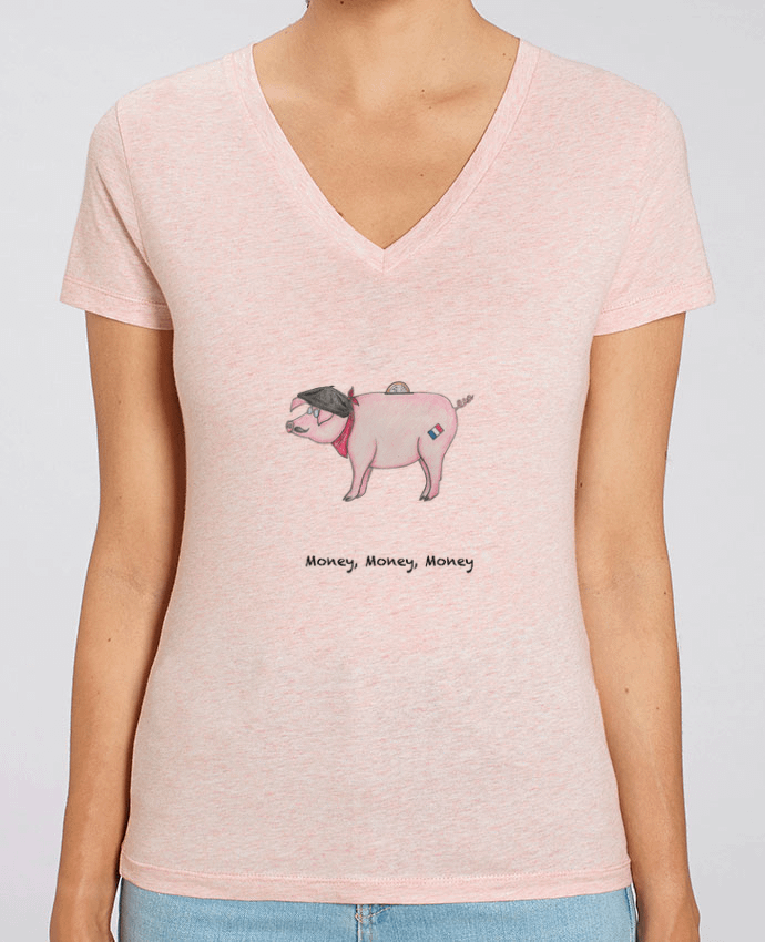 Camiseta Mujer Cuello V Stella EVOKER MONEY MONEY MONEY Par  La Paloma