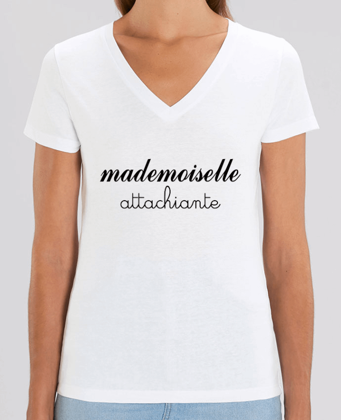 Tee Shirt Femme Col V Stella EVOKER Mademoiselle Attachiante Par  Freeyourshirt.com