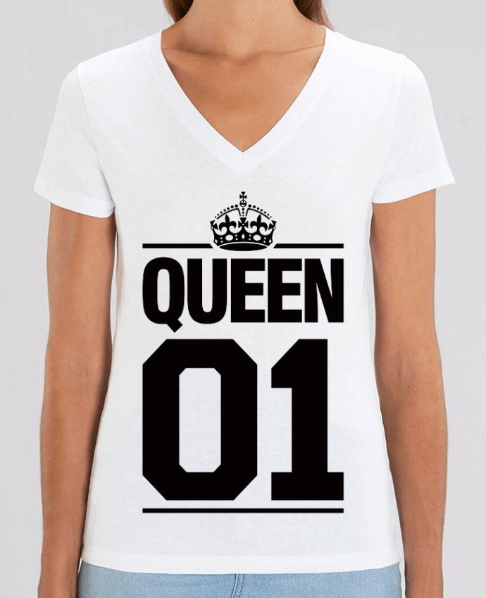 Tee Shirt Femme Col V Stella EVOKER Queen 01 Par  Freeyourshirt.com
