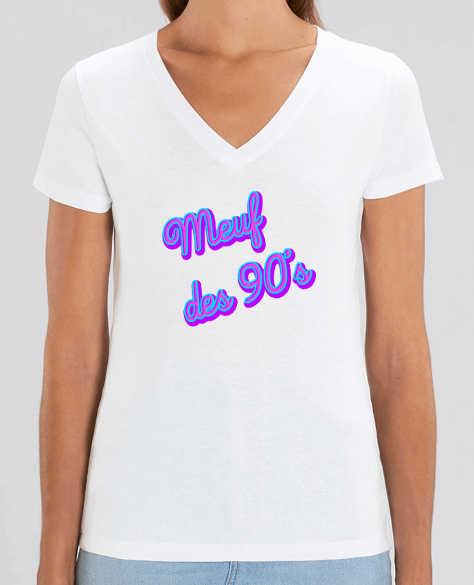 Women V-Neck T-shirt Stella Evoker Meuf des 90s Par  WBang