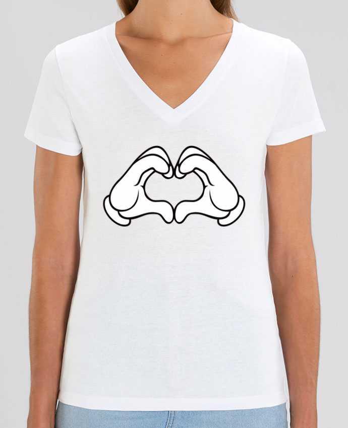Tee Shirt Femme Col V Stella EVOKER LOVE Signe Par  Freeyourshirt.com