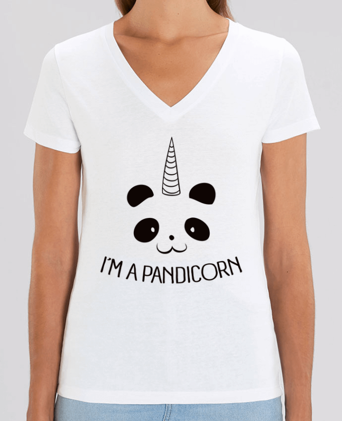 Women V-Neck T-shirt Stella Evoker I'm a Pandicorn Par  Freeyourshirt.com