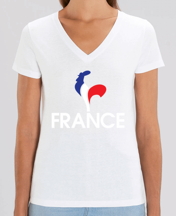 Women V-Neck T-shirt Stella Evoker France et Coq Par  Freeyourshirt.com
