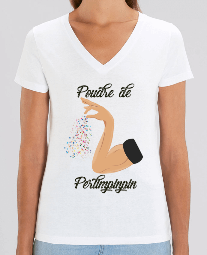 Women V-Neck T-shirt Stella Evoker Poudre de Perlimpinpin Par  tunetoo