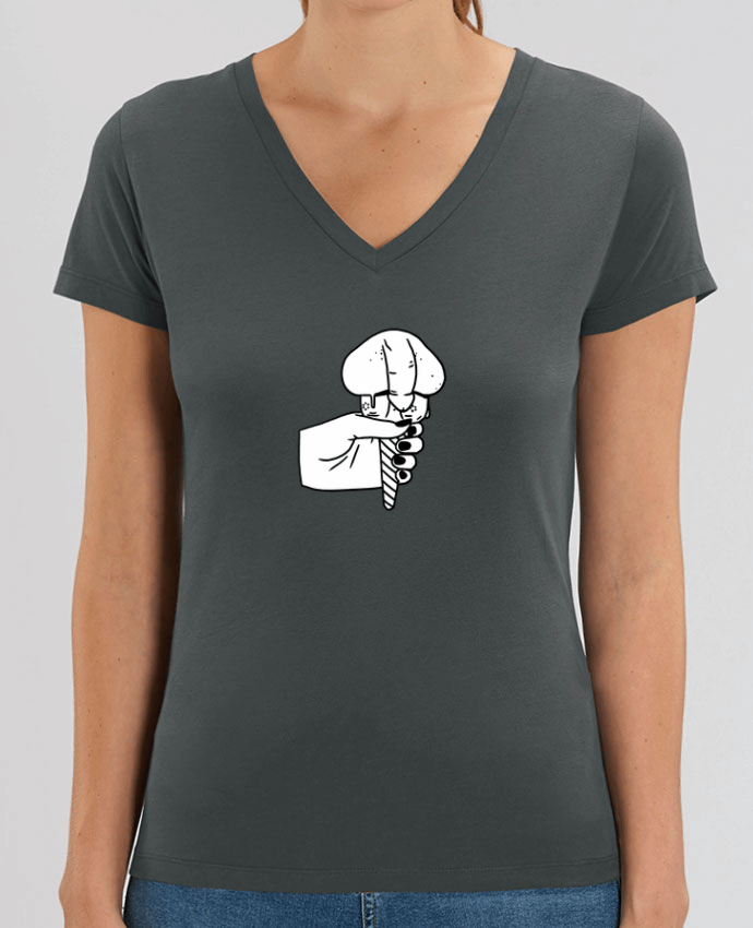 Women V-Neck T-shirt Stella Evoker Ice cream Par  tattooanshort