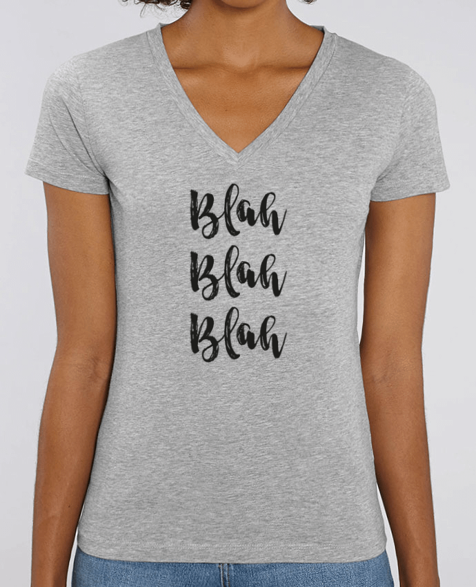 Camiseta Mujer Cuello V Stella EVOKER Blah Blah Blah ! Par  tunetoo