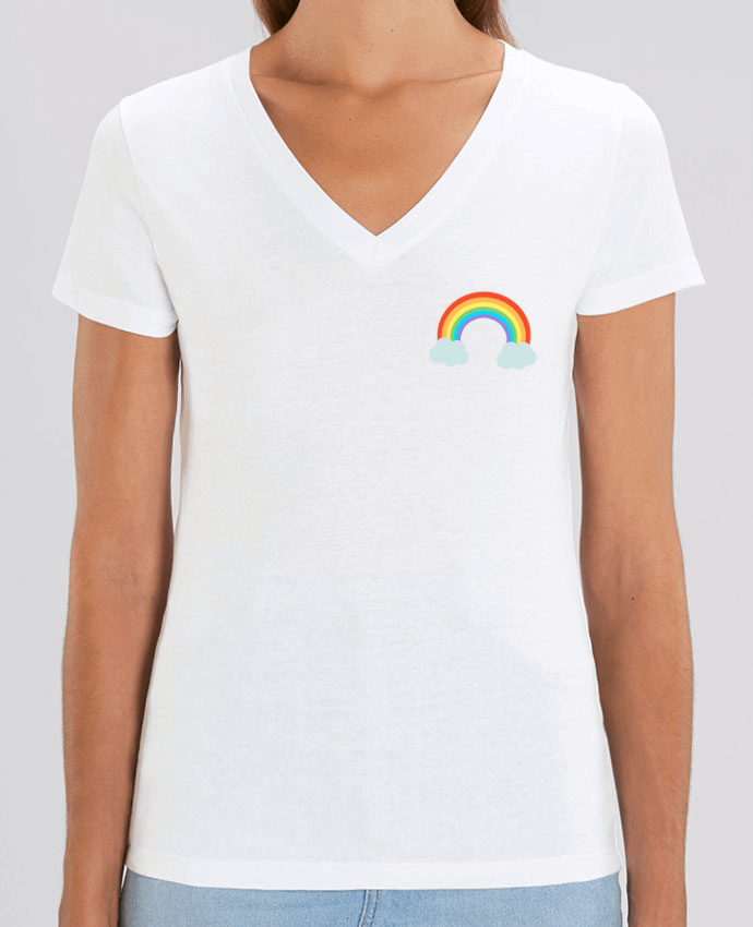 Camiseta Mujer Cuello V Stella EVOKER Arc-en-ciel Par  WBang