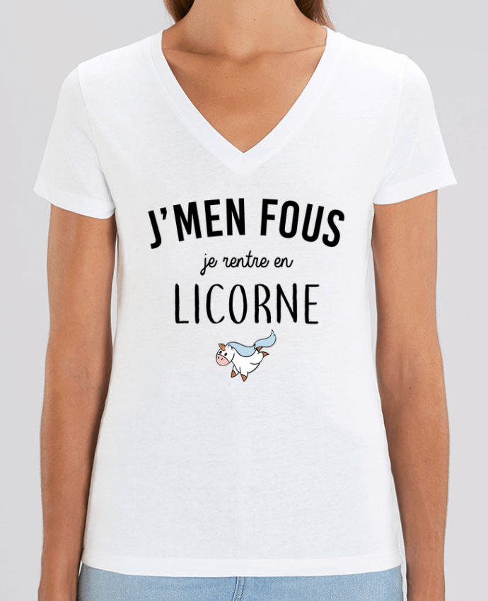 Tee-shirt femme J'men fous je rentre en licorne Par  La boutique de Laura