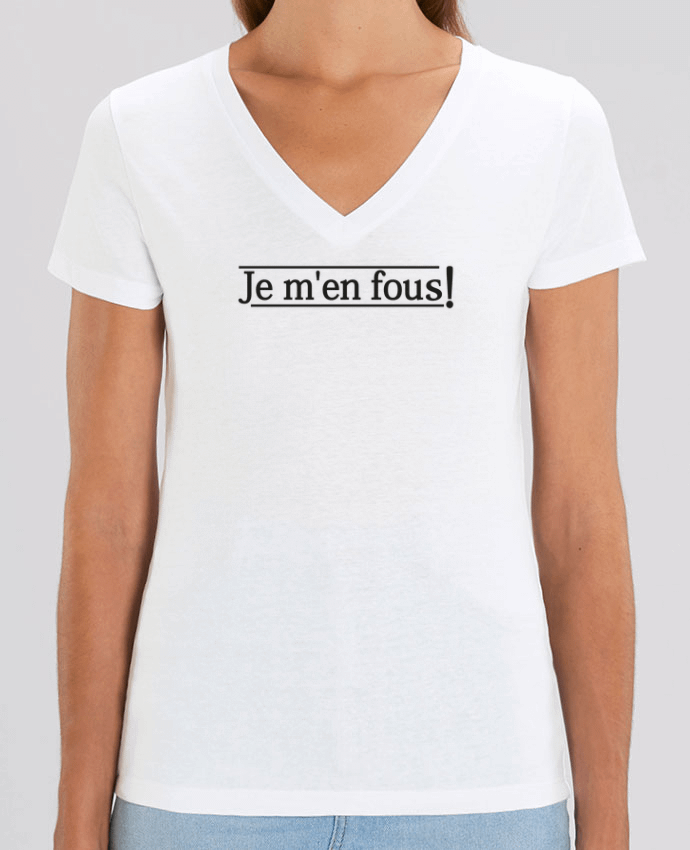 Camiseta Mujer Cuello V Stella EVOKER Je m'en fous ! Par  tunetoo