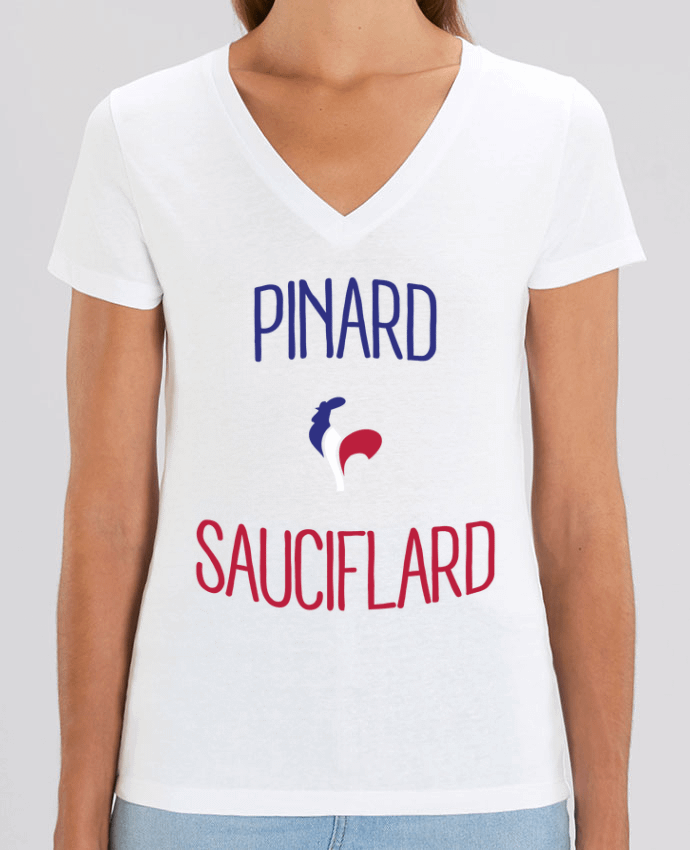 Tee Shirt Femme Col V Stella EVOKER Pinard Sauciflard Par  Freeyourshirt.com