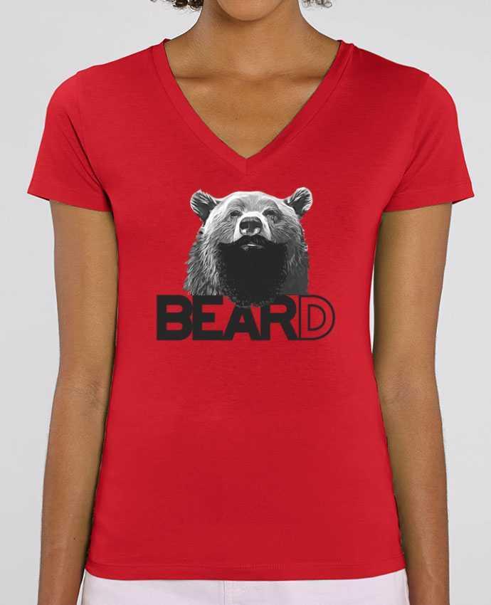 Women V-Neck T-shirt Stella Evoker Ours barbu - BearD Par  justsayin