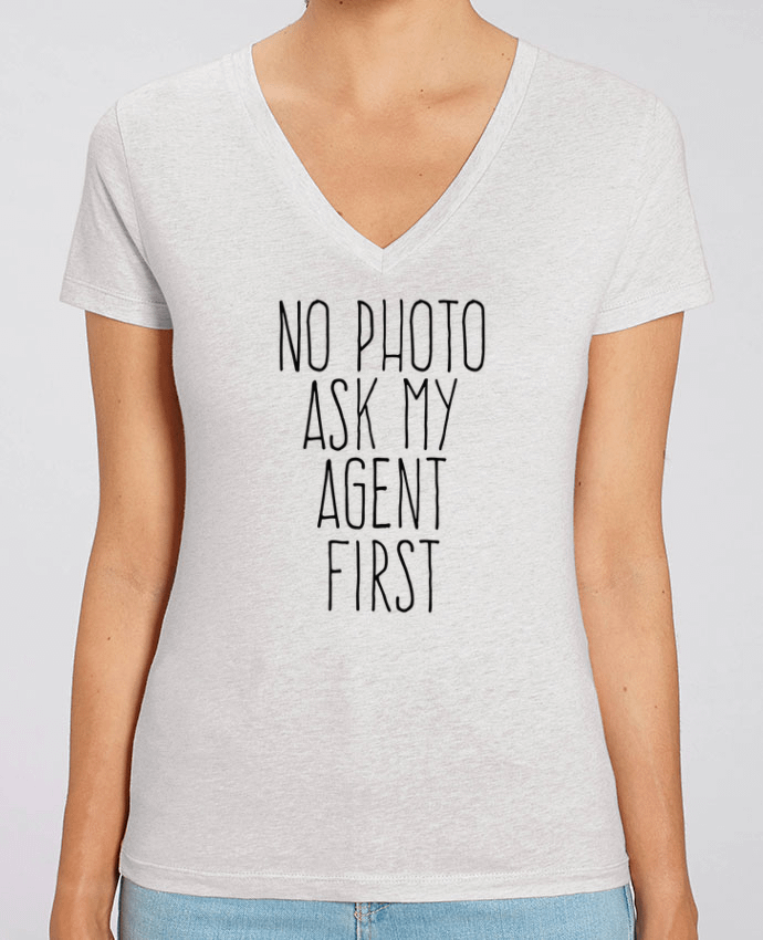 Women V-Neck T-shirt Stella Evoker No photo ask my agent Par  justsayin