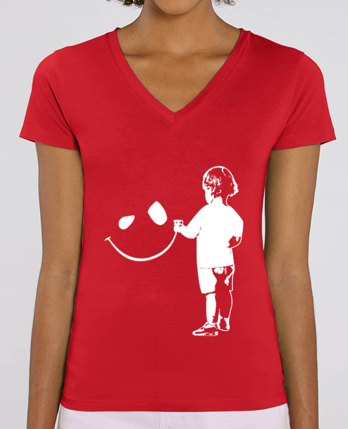Women V-Neck T-shirt Stella Evoker enfant Par  Graff4Art