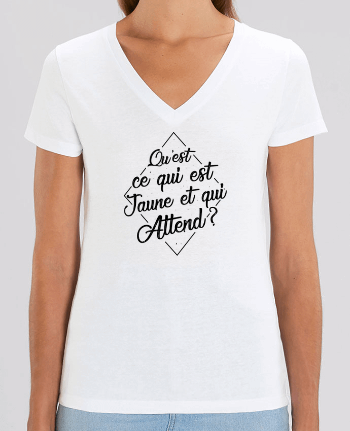 Tee-shirt femme Qu'est ce qui est jaune et qui attend ? Par  tunetoo