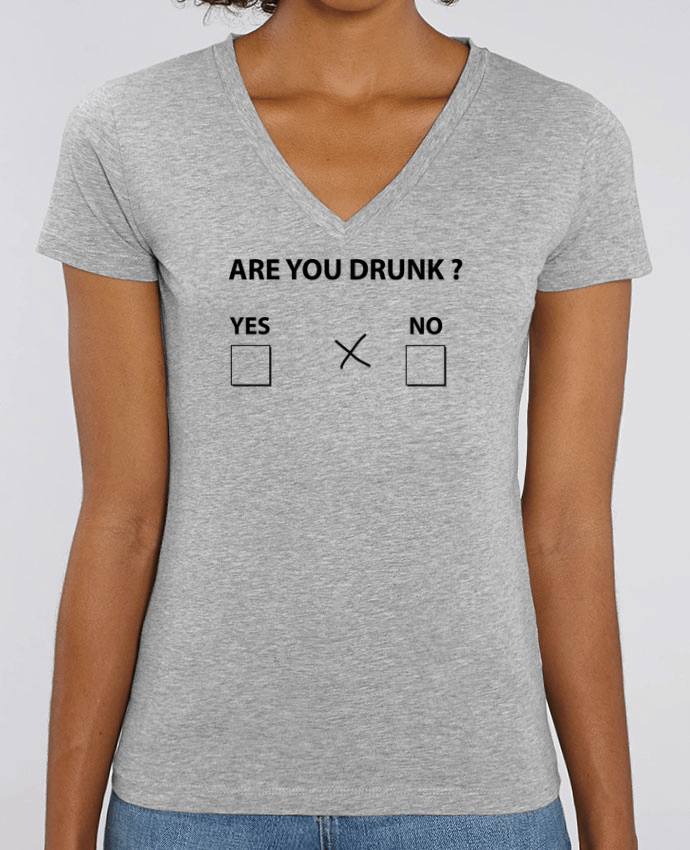 Camiseta Mujer Cuello V Stella EVOKER Are you drunk Par  justsayin