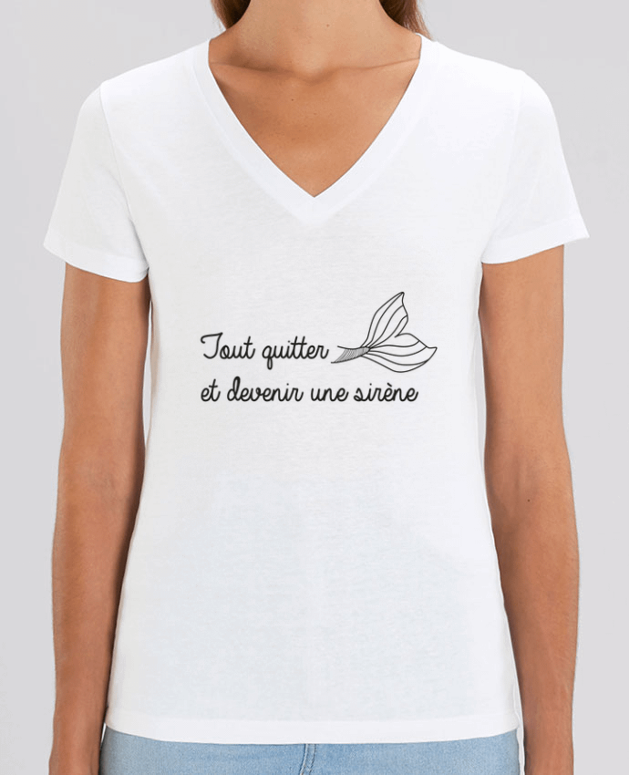 Women V-Neck T-shirt Stella Evoker Tout quitter et devenir une sirène ! Par  IDÉ'IN