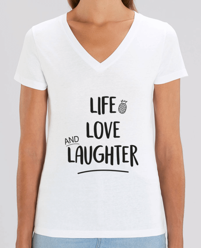 Tee-shirt femme Life, love and laughter... Par  IDÉ'IN