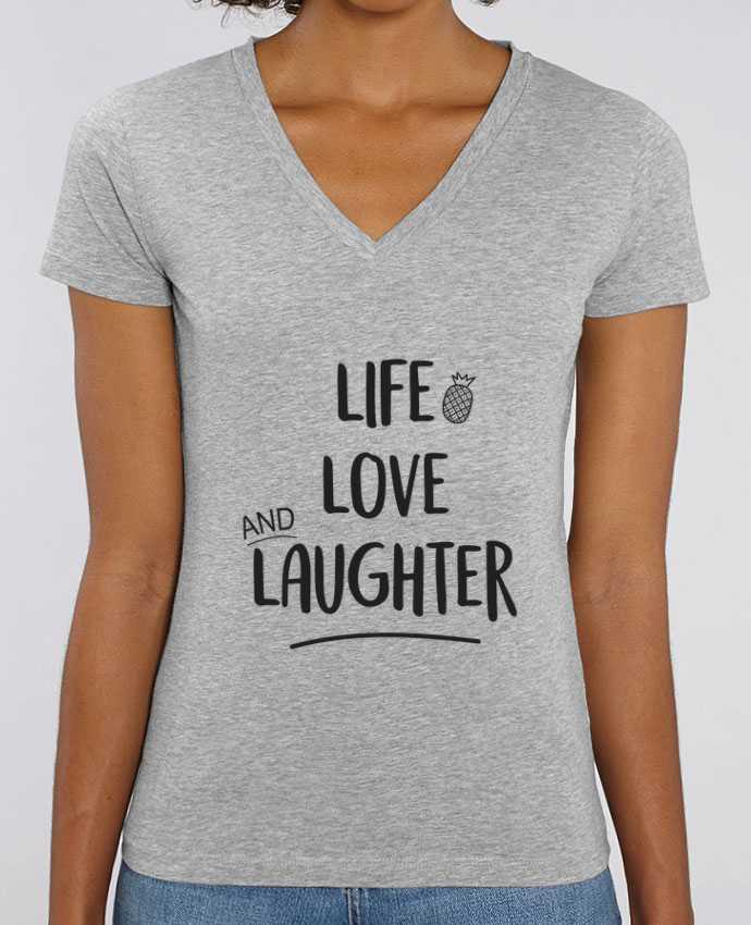 Tee-shirt femme Life, love and laughter... Par  IDÉ'IN