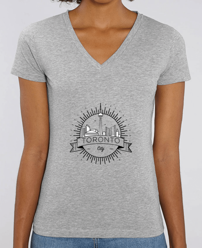 Women V-Neck T-shirt Stella Evoker Toronto City Par  Likagraphe