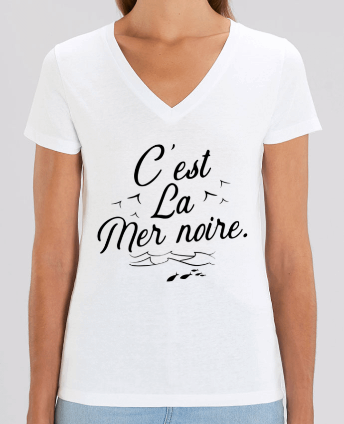 Camiseta Mujer Cuello V Stella EVOKER C'est la mer noire Par  Original t-shirt