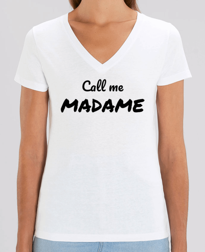 Tee Shirt Femme Col V Stella EVOKER Call me MADAME Par  Madame Loé