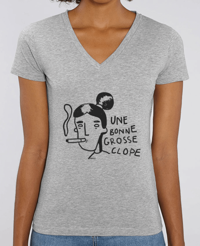 Tee Shirt Femme Col V Stella EVOKER CLOPE (une bonne grosse) Par  RSTLL