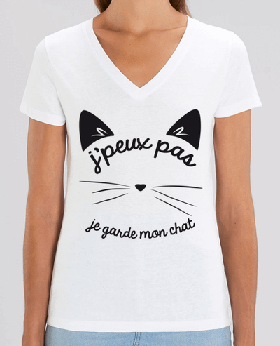 Tee-shirt femme Je peux pas je garde mon chat Par  FRENCHUP-MAYO