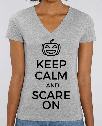 Tee-shirt femme Keep Calm and Scare on Pumpkin Par  tunetoo
