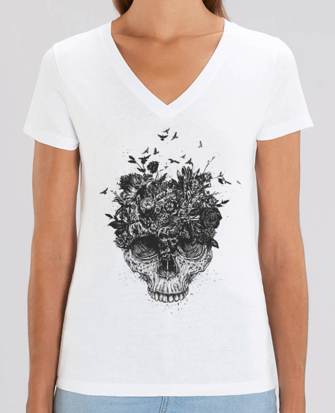 Camiseta Mujer Cuello V Stella EVOKER My head is a jungle Par  Balàzs Solti