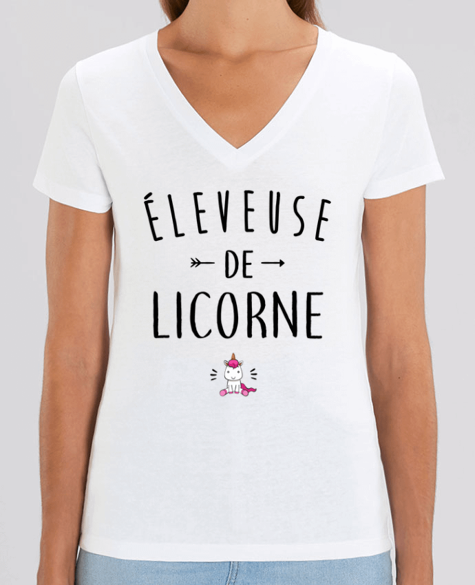 Camiseta Mujer Cuello V Stella EVOKER Éleveuse de licorne Par  La boutique de Laura