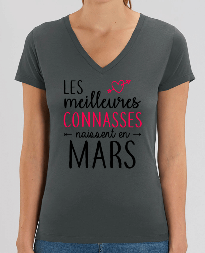 Tee-shirt femme Les meilleures connasses naissent Mars Par  La boutique de Laura