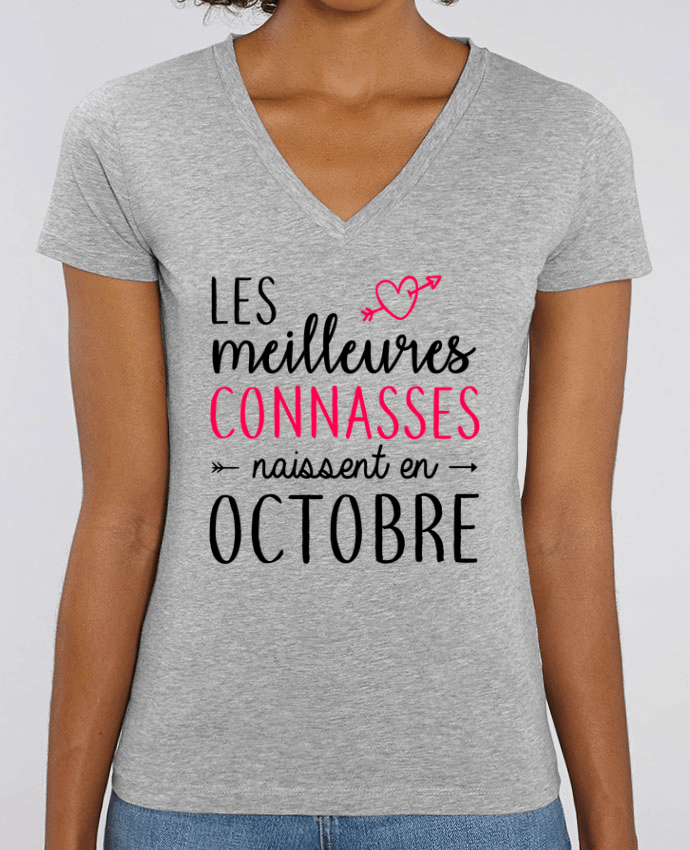 Tee-shirt femme Les meilleures connasses naissent Octobre Par  La boutique de Laura