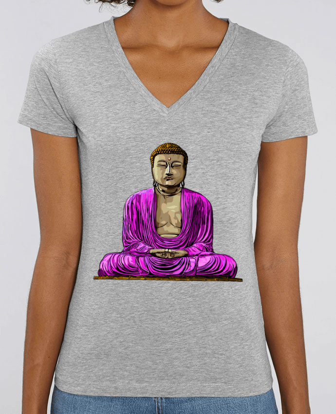 Tee Shirt Femme Col V Stella EVOKER Bouddha Pop Par  Numartis