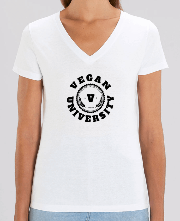 Camiseta Mujer Cuello V Stella EVOKER Vegan University Par  Les Caprices de Filles
