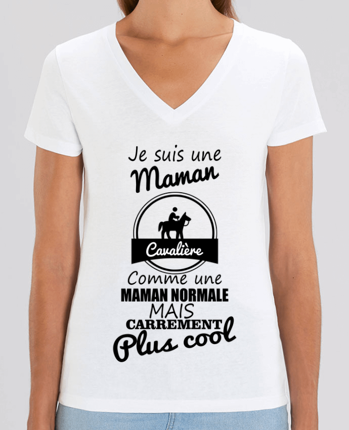 Tee-shirt femme Je suis une maman cavalière comme une maman normale mais carrément plus cool Par  Be