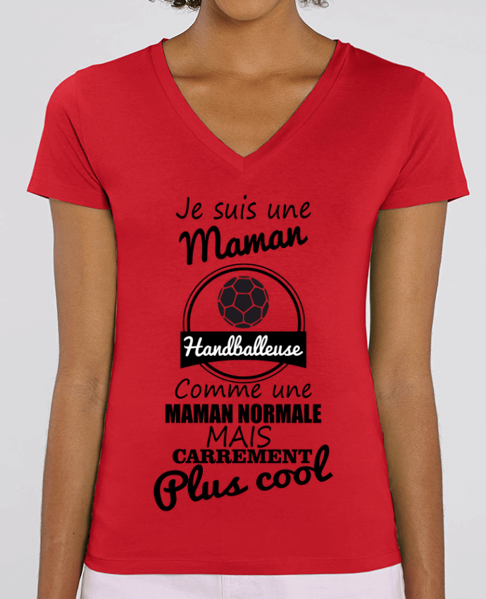 Tee-shirt femme Je suis une maman handballeuse comme une maman normale mais carrément plus cool Par 