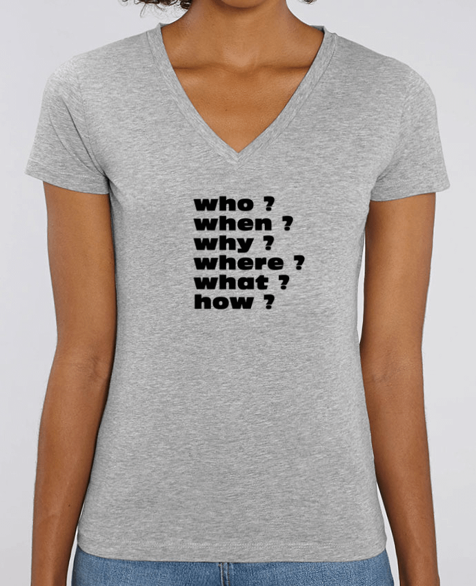 Camiseta Mujer Cuello V Stella EVOKER Questions Par  Les Caprices de Filles