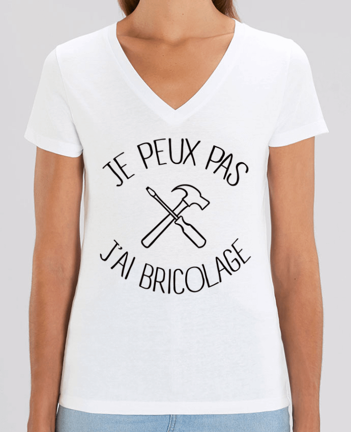Camiseta Mujer Cuello V Stella EVOKER Je peux pas j'ai Bricolage Par  Freeyourshirt.com