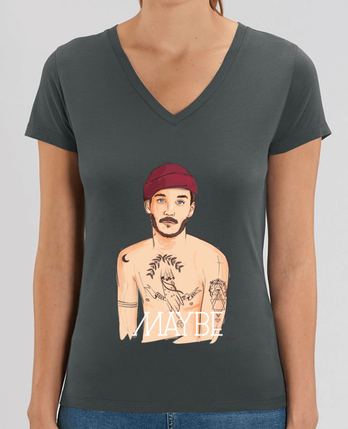 Women V-Neck T-shirt Stella Evoker Maybe Par  13octobre