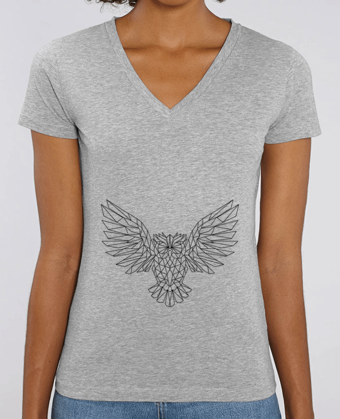 Tee Shirt Femme Col V Stella EVOKER Geometric Owl Par  Arielle Plnd