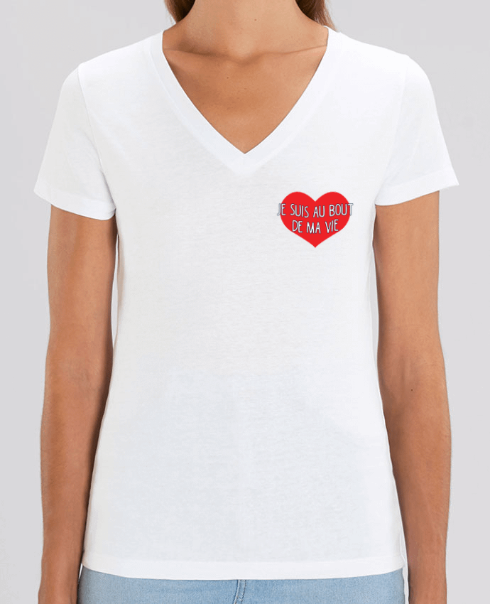 Camiseta Mujer Cuello V Stella EVOKER Je suis au bout de ma vie Par  tunetoo