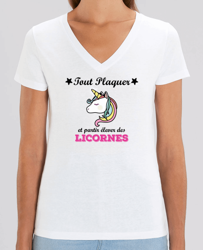 Tee-shirt femme Tout plaquer et partir élever des licornes Par  tunetoo